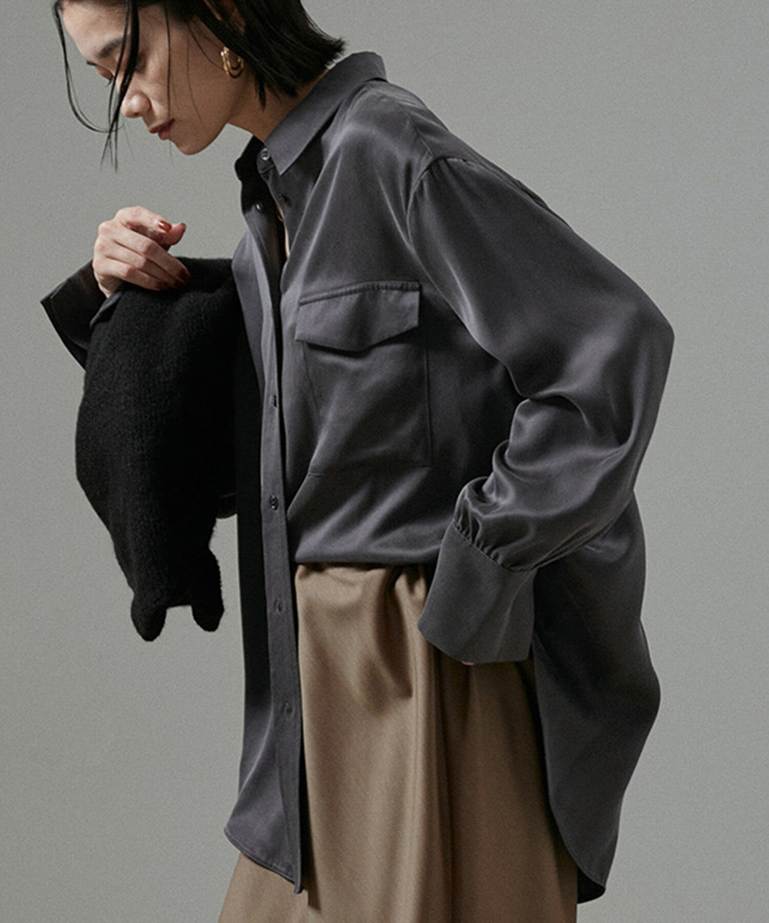 SALON adam et rope'「[24AW]GENTLE SILK シャツブラウス【セットアップ対応】」|シャツ・ブラウス|