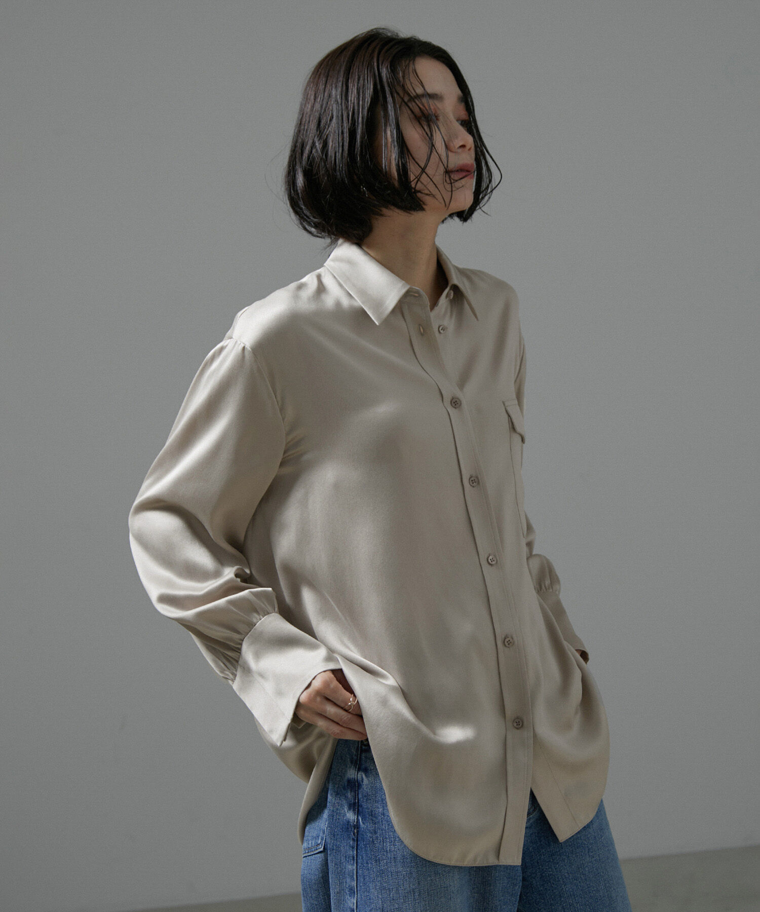 SALON adam et rope'「[24AW]GENTLE SILK シャツブラウス【セットアップ対応】」|シャツ・ブラウス|