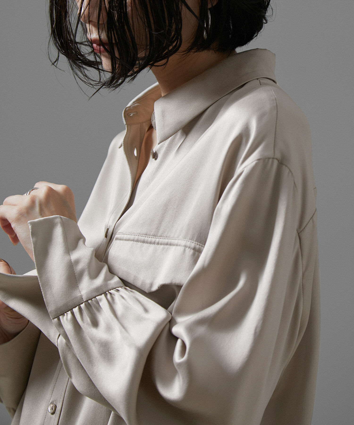 SALON adam et rope'「[24AW]GENTLE SILK シャツブラウス【セットアップ対応】」|シャツ・ブラウス|