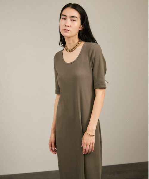 SALON adam et rope'「［UVケア］プリマベールファームリーリブワンピース」|ワンピース|ブラウン系(23)