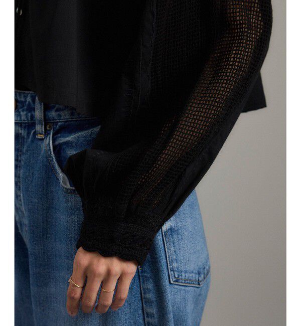 SALON adam et rope'「【WEB限定】レースアクセントボリュームスリーブブラウス」|シャツ・ブラウス|