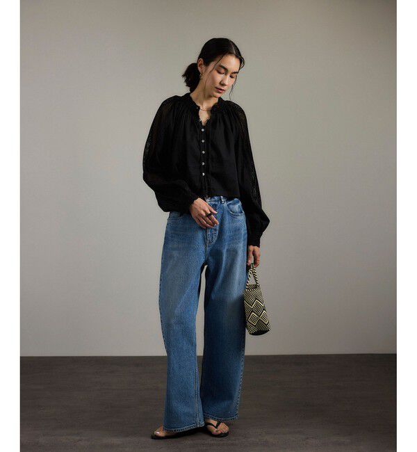 SALON adam et rope'「【WEB限定】レースアクセントボリュームスリーブブラウス」|シャツ・ブラウス|