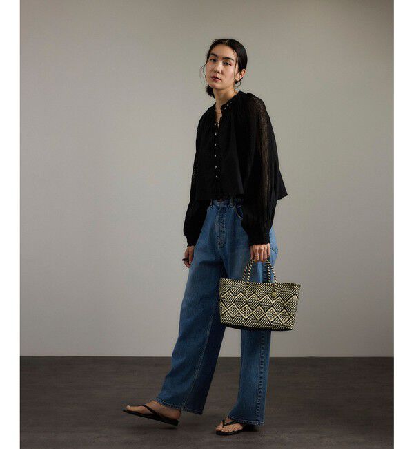 SALON adam et rope'「【WEB限定】レースアクセントボリュームスリーブブラウス」|シャツ・ブラウス|