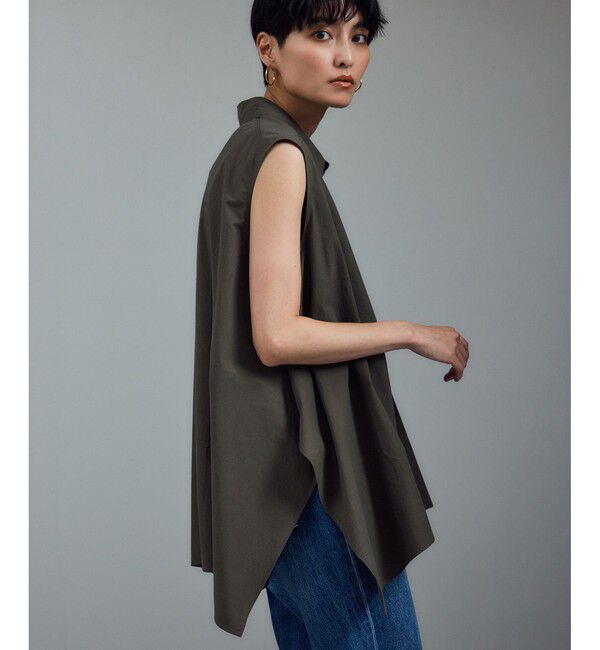 SALON adam et rope'「近江晒タイプライターノースリーブシャツ」|シャツ・ブラウス|