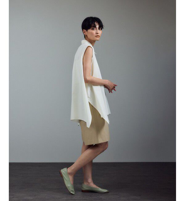 SALON adam et rope'「近江晒タイプライターノースリーブシャツ」|シャツ・ブラウス|