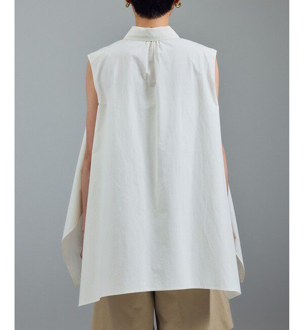 SALON adam et rope'「近江晒タイプライターノースリーブシャツ」|シャツ・ブラウス|