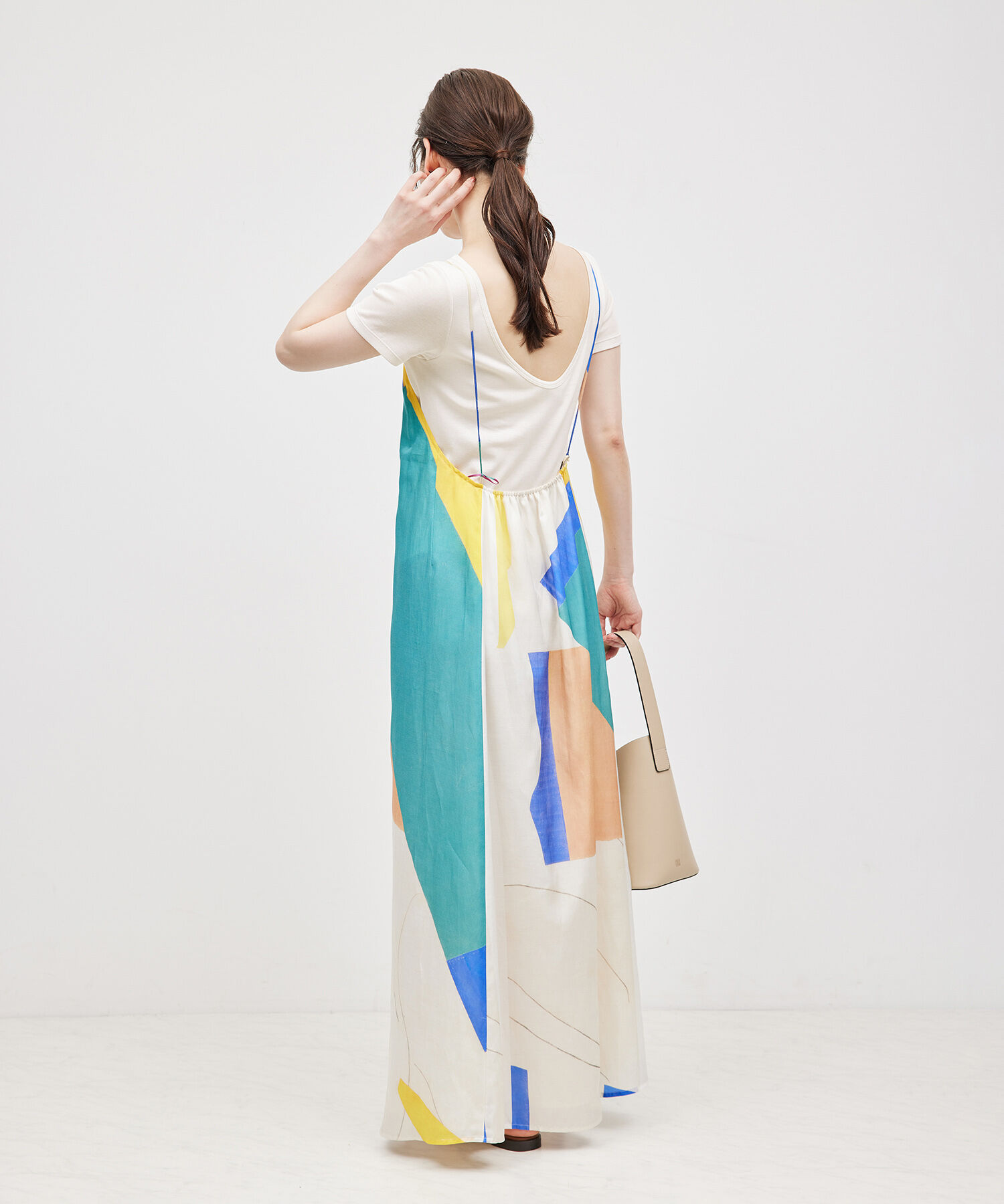 ROPE「コットンシルク丸胴フライスカップ付き半袖カットソー」|Tシャツ・カットソー|