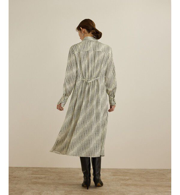 ROPE「【洗える】キカプリントシャツシェイプワンピース」|ワンピース|