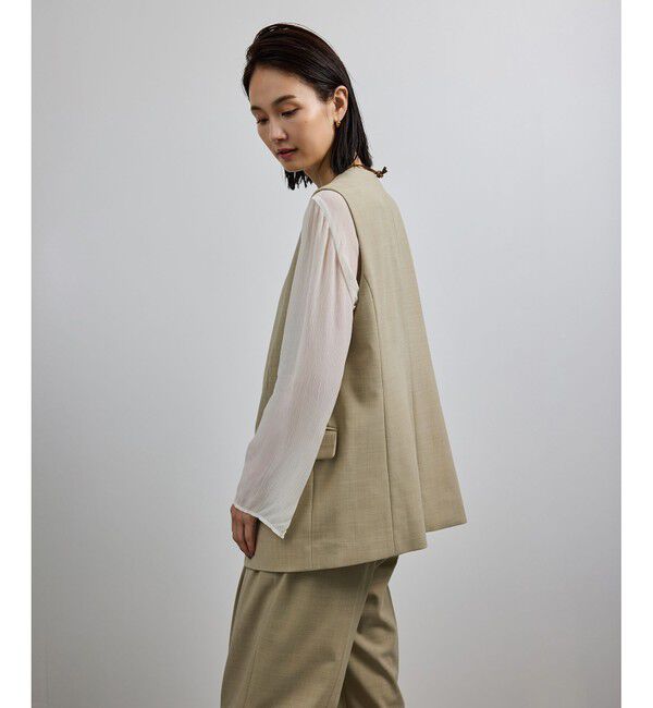 ROPE「【洗える】ウール混ツイル ジレベスト/セットアップ対応【WEB・一部店舗限定】」|ベスト・ジレ|