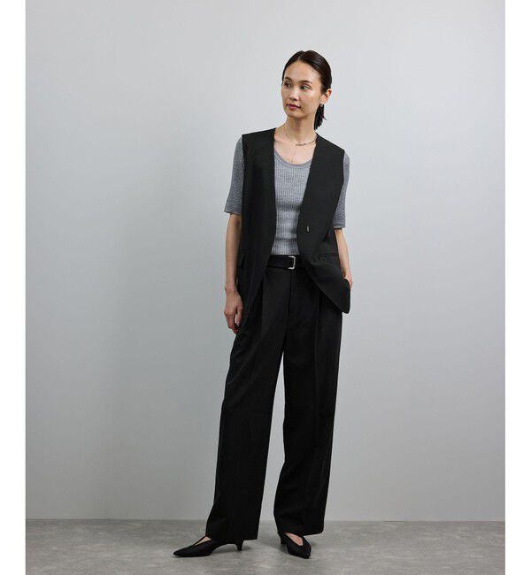 ROPE「【洗える】ウール混ツイル ジレベスト/セットアップ対応【WEB・一部店舗限定】」|ベスト・ジレ|