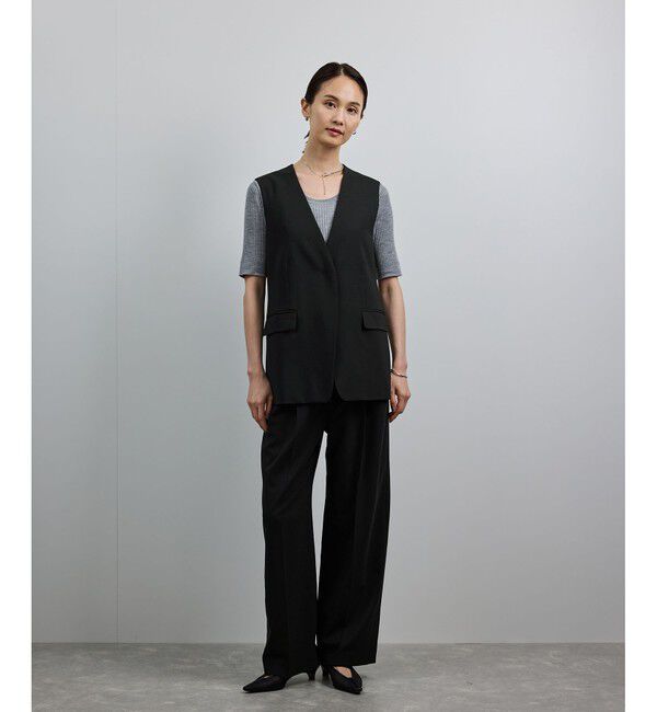 ROPE「【洗える】ウール混ツイル ジレベスト/セットアップ対応【WEB・一部店舗限定】」|ベスト・ジレ|