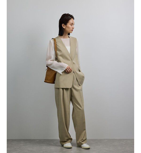 ROPE「【洗える】ウール混ツイル ジレベスト/セットアップ対応【WEB・一部店舗限定】」|ベスト・ジレ|