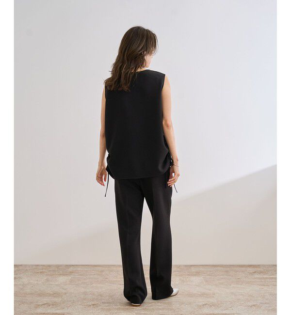 ROPE「【洗える】バックサテンドロストVネックブラウス【WEB・一部店舗限定】」|シャツ・ブラウス|