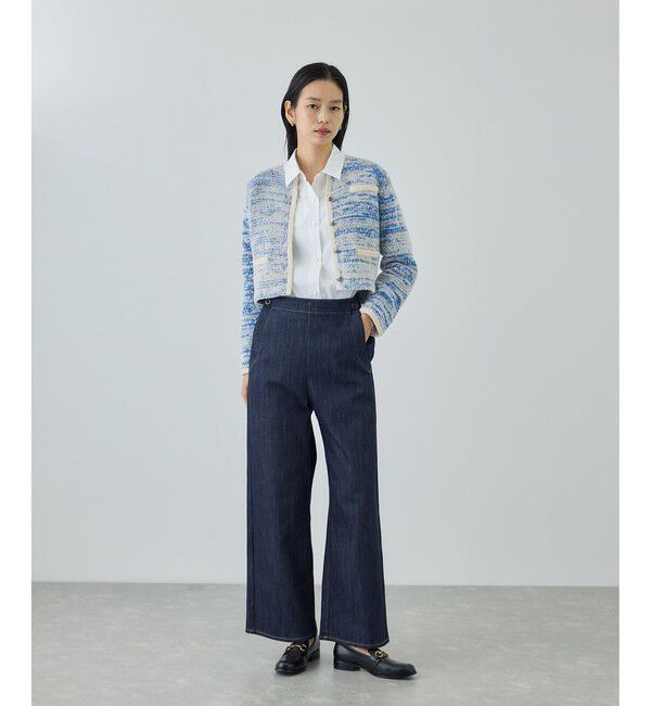 ROPE「ツイードニットショート丈カーディガン/イージーケア」|カーディガン|