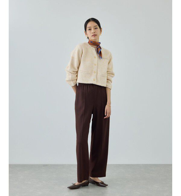 ROPE「ツイードニットショート丈カーディガン/イージーケア」|カーディガン|