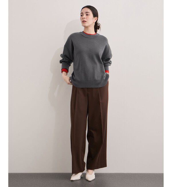 ROPE「《追加》レイヤード風スウェットライクニットプルオーバー」|ニット・セーター|