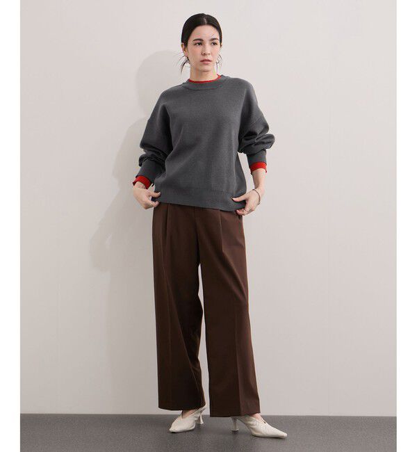 ROPE「《追加》レイヤード風スウェットライクニットプルオーバー」|ニット・セーター|