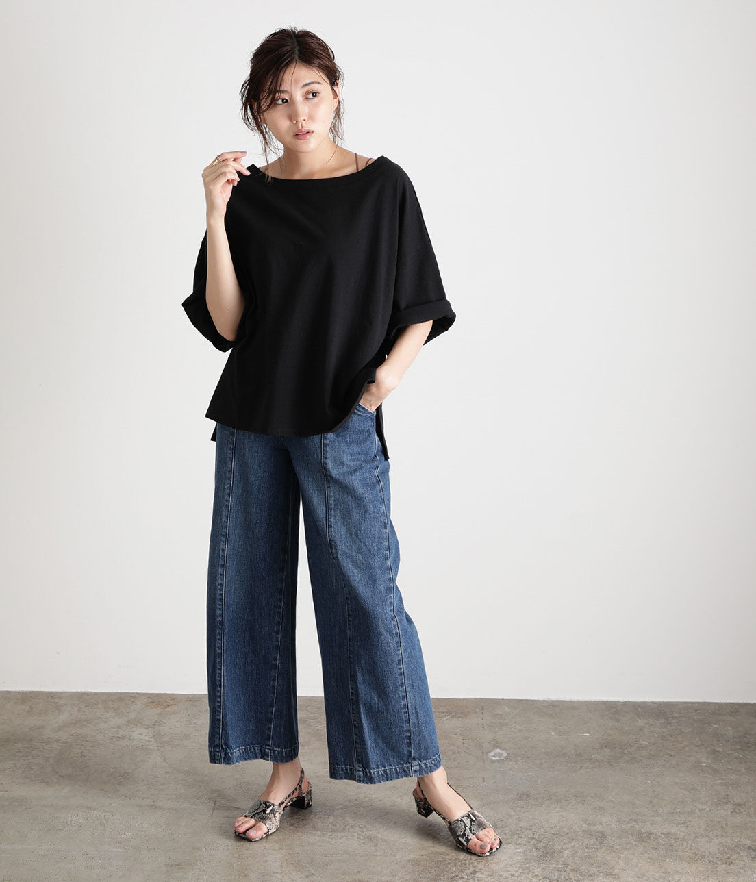 VIS「ボートネックビッグシルエットTシャツ」|Tシャツ・カットソー|