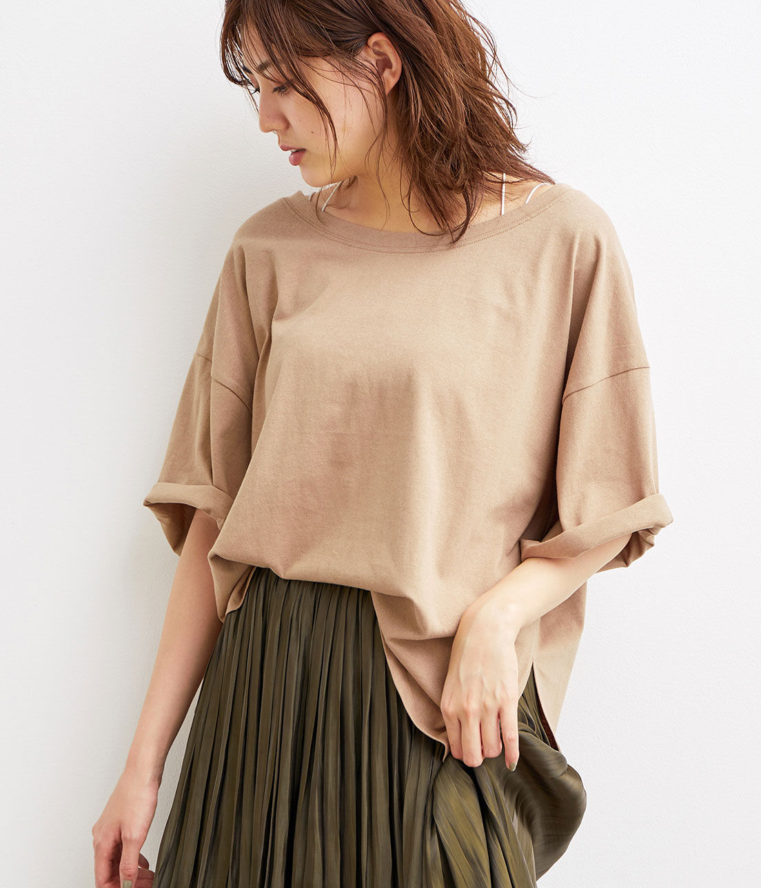 VIS「ボートネックビッグシルエットTシャツ」|Tシャツ・カットソー|