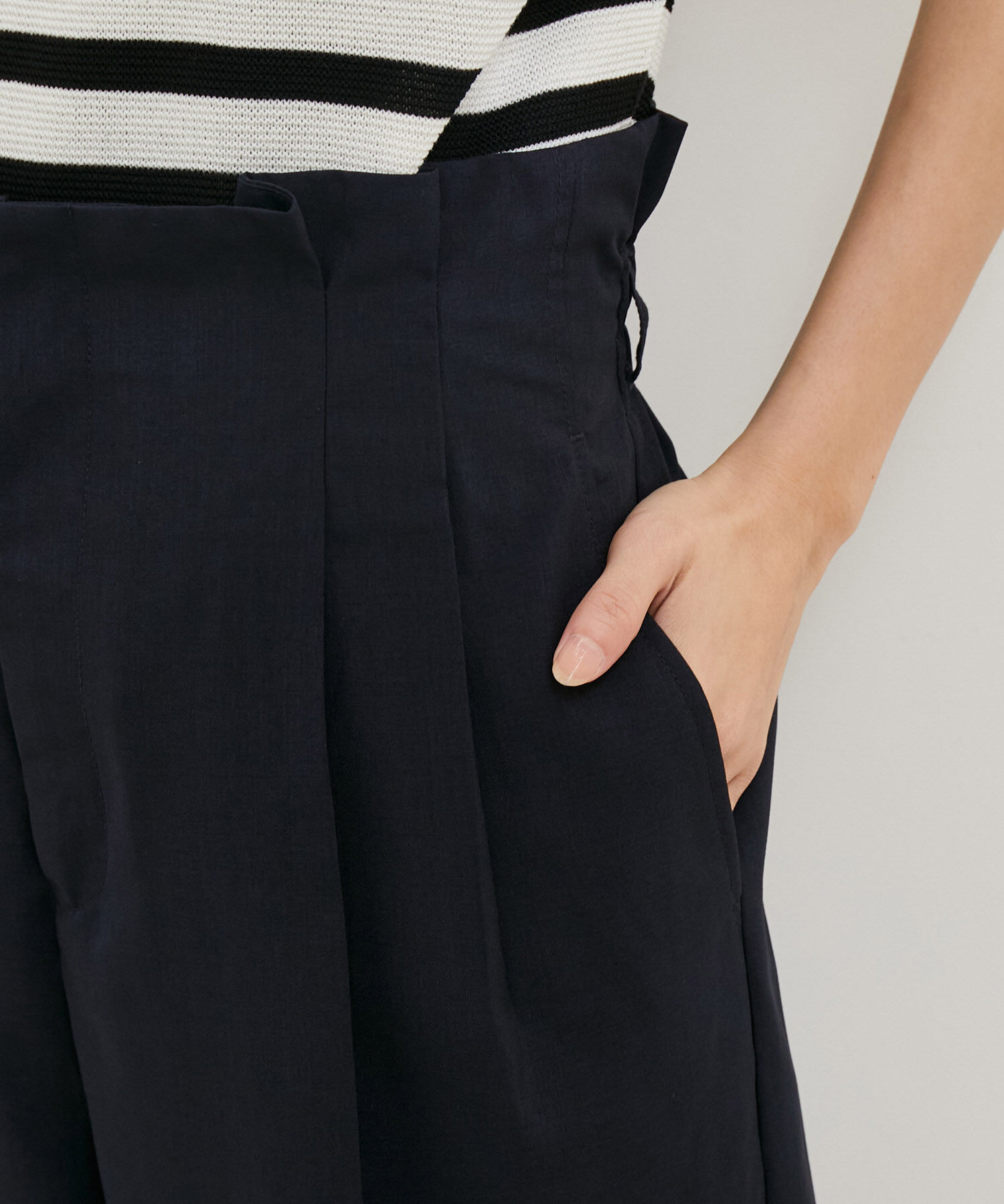 VIS「【セットアップ対応】サス付きリネンライクリラックスワイドパンツ【EASY CARE・接触冷感・洗える】」|その他|