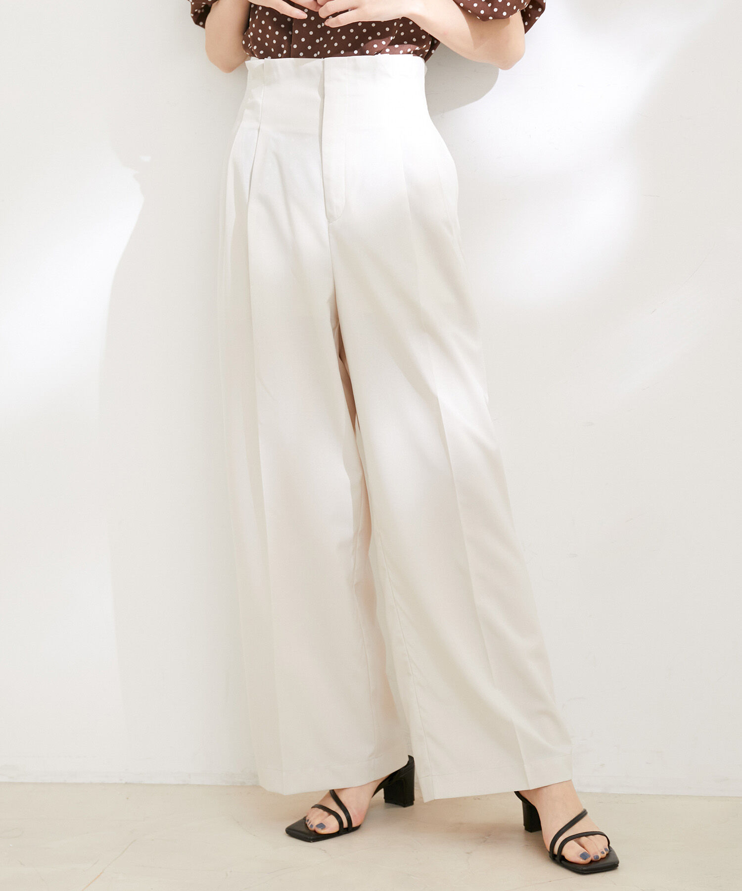 VIS「【セットアップ対応】サス付きリネンライクリラックスワイドパンツ【EASY CARE・接触冷感・洗える】」|その他|
