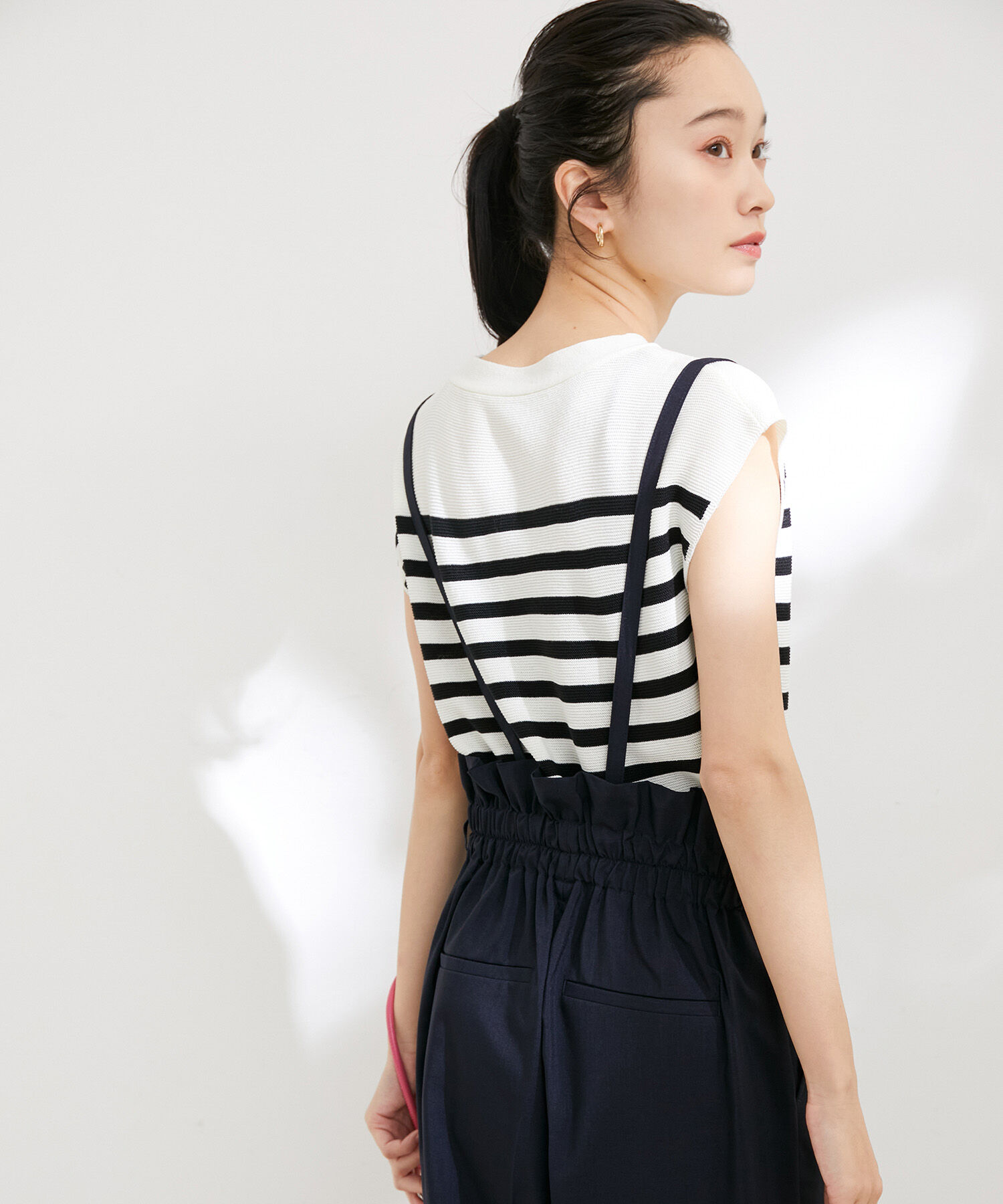 VIS「【セットアップ対応】サス付きリネンライクリラックスワイドパンツ【EASY CARE・接触冷感・洗える】」|その他|