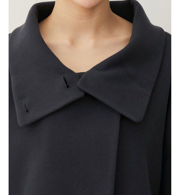 VIS「【静電気防止】ステン&スタンドカラージャージメルトンミドル丈コート」|ステンカラーコート|