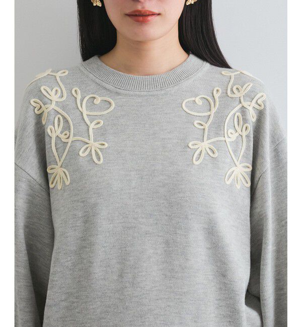 VIS「リーフコード刺繍ニットプルオーバー」|ニット・セーター|