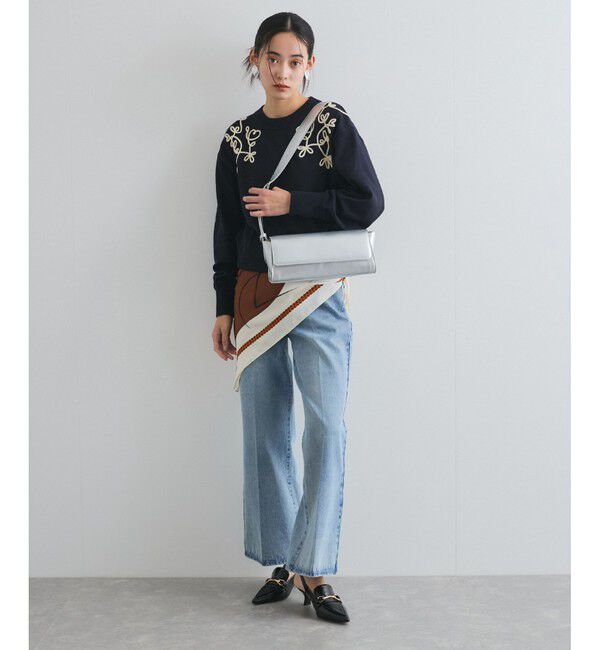 VIS「リーフコード刺繍ニットプルオーバー」|ニット・セーター|