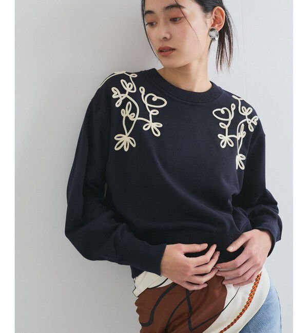 VIS「リーフコード刺繍ニットプルオーバー」|ニット・セーター|