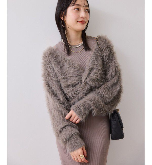 VIS「ねじりショートトップス付きロングニットワンピース/イージーケア」|ワンピース|