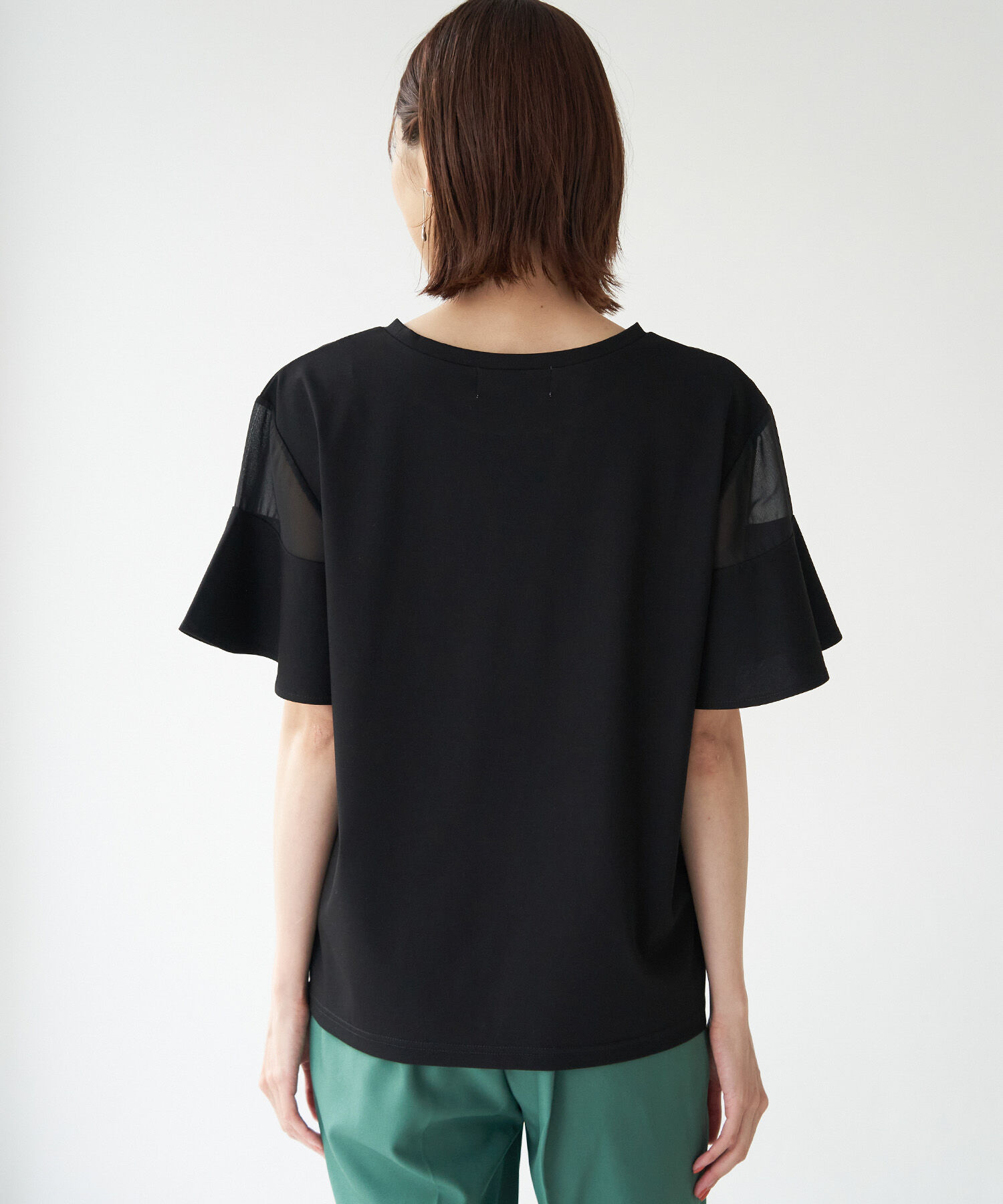 Rope&rsquo;Picnic「袖シアーカットトップス」|Tシャツ・カットソー|