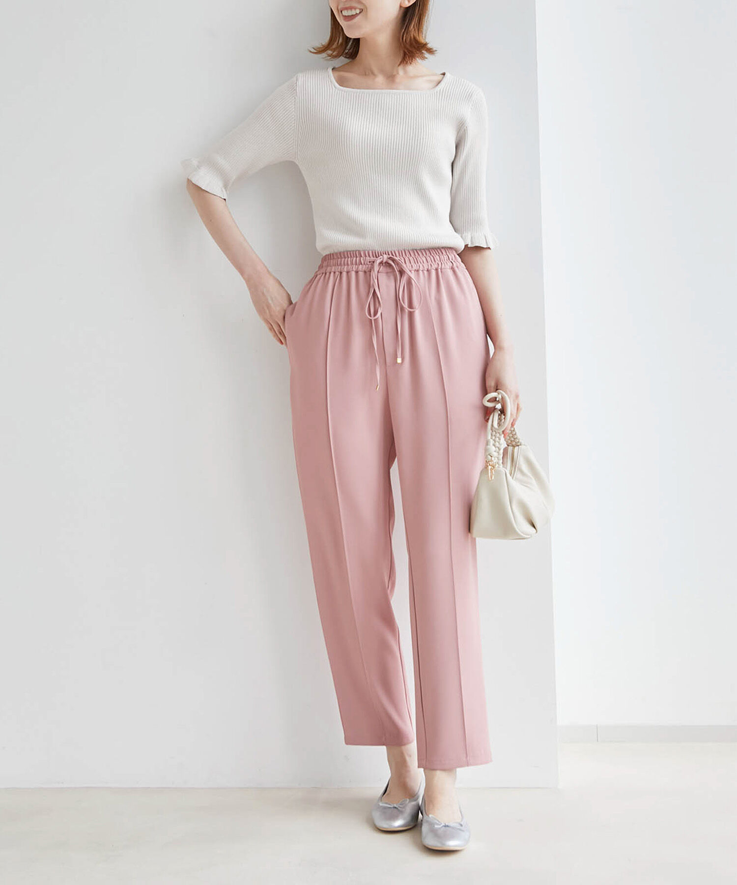 Rope&rsquo;Picnic「TRUE COTTON/袖フリルニットプルオーバー」|ニット・セーター|