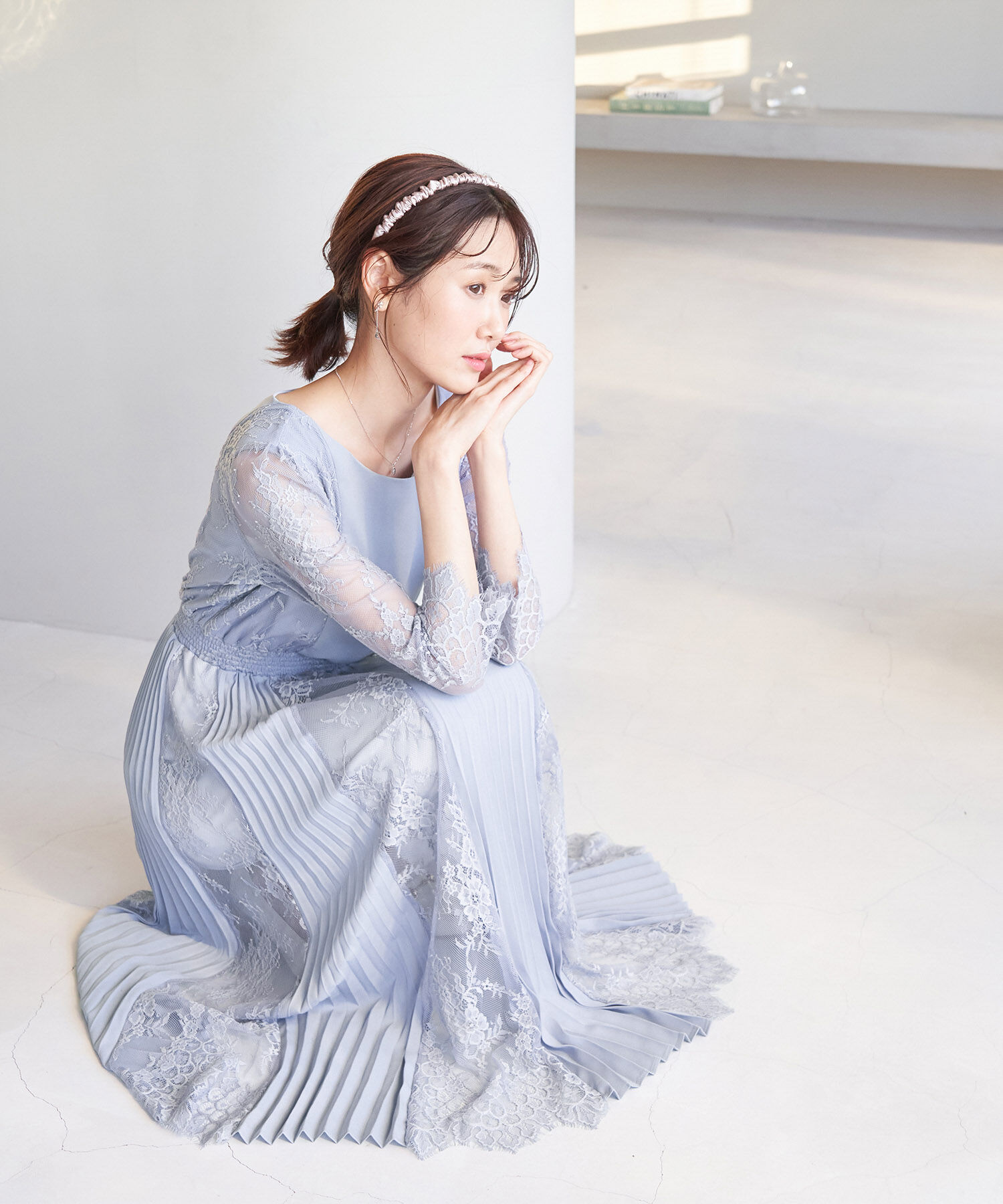 Rope&rsquo;Picnic「【一部店舗限定】【Mon E&rsquo;toile/モンエトワール】プリーツコンビレースDress」|ドレス|