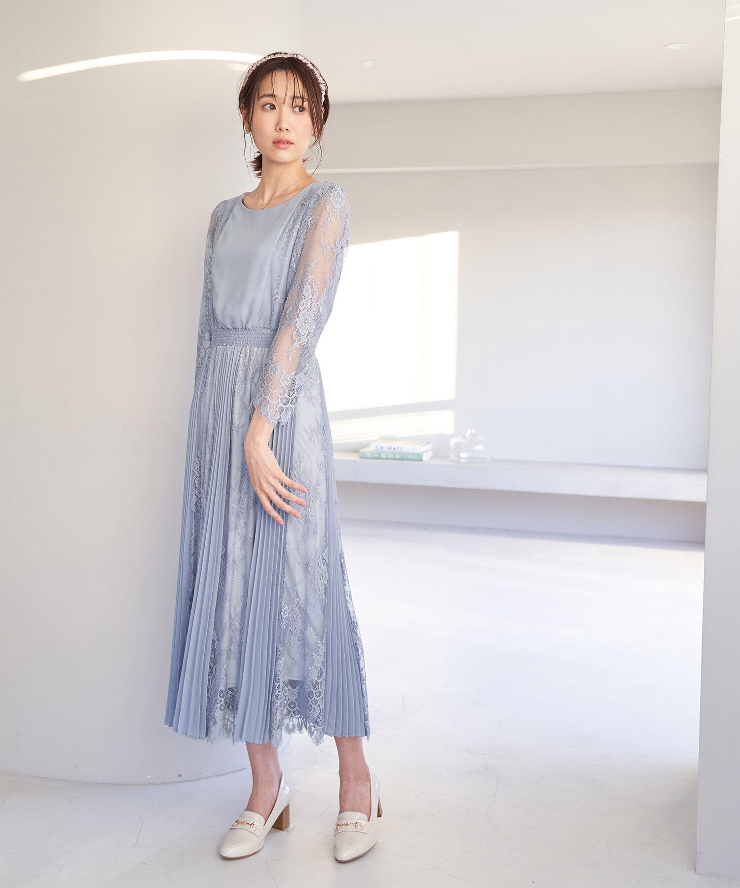 Rope&rsquo;Picnic「【一部店舗限定】【Mon E&rsquo;toile/モンエトワール】プリーツコンビレースDress」|ドレス|