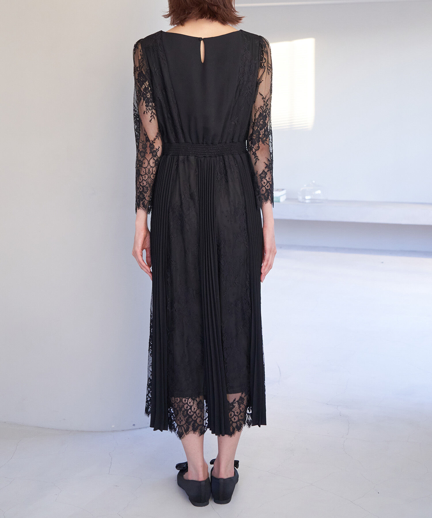 Rope&rsquo;Picnic「【一部店舗限定】【Mon E&rsquo;toile/モンエトワール】プリーツコンビレースDress」|ドレス|