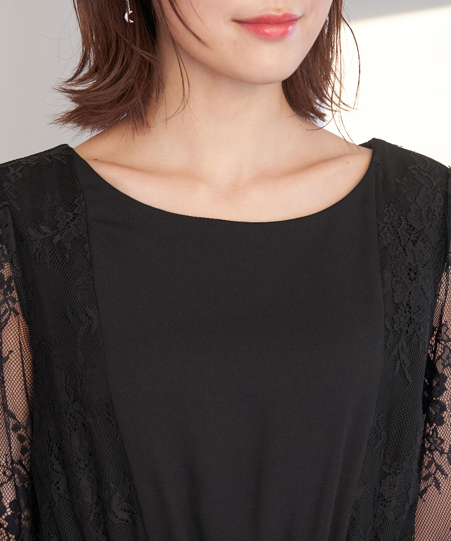 Rope&rsquo;Picnic「【一部店舗限定】【Mon E&rsquo;toile/モンエトワール】プリーツコンビレースDress」|ドレス|