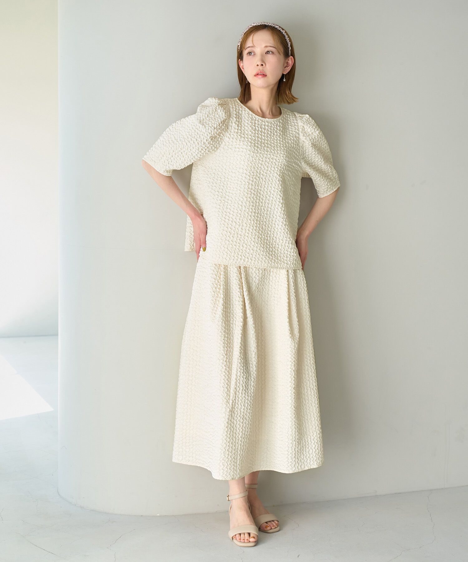 Rope&rsquo;Picnic「【emur/エミュール】セットアップ対応/ふくれジャガードブラウス」|シャツ・ブラウス|