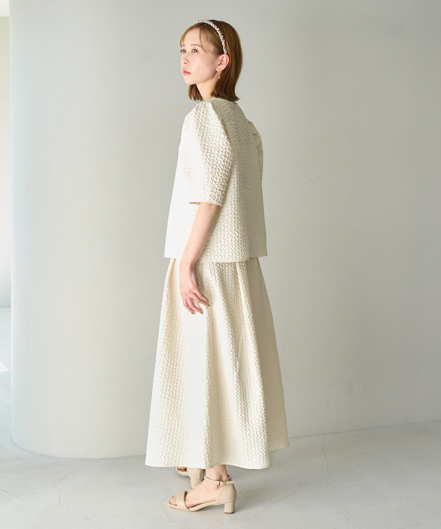 Rope&rsquo;Picnic「【emur/エミュール】セットアップ対応/ふくれジャガードブラウス」|シャツ・ブラウス|