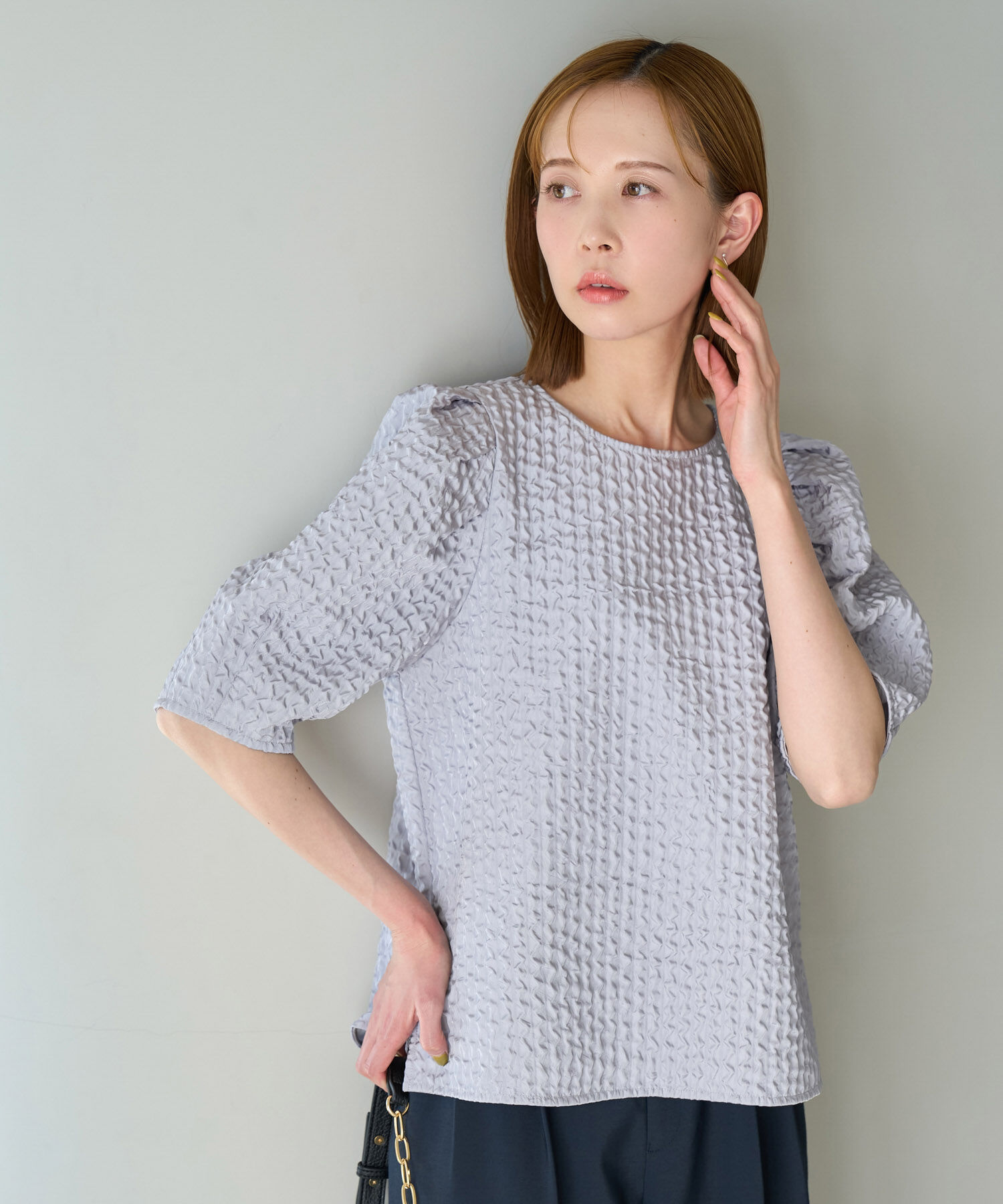 Rope&rsquo;Picnic「【emur/エミュール】セットアップ対応/ふくれジャガードブラウス」|シャツ・ブラウス|