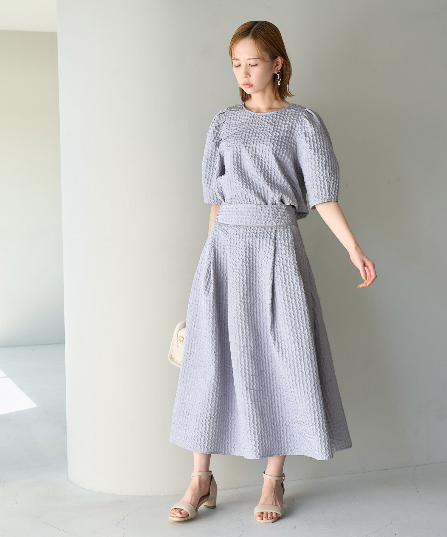 Rope&rsquo;Picnic「【emur/エミュール】セットアップ対応/ふくれジャガードブラウス」|シャツ・ブラウス|