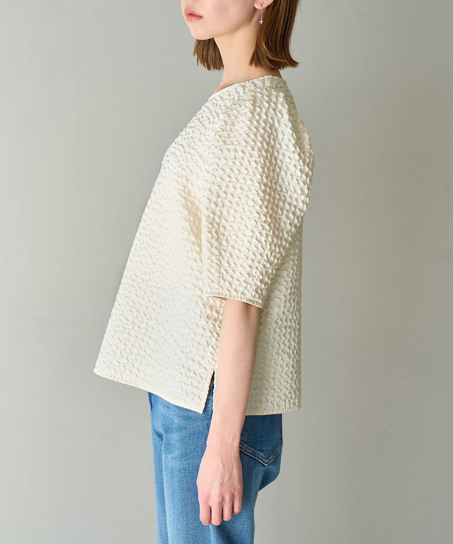 Rope&rsquo;Picnic「【emur/エミュール】セットアップ対応/ふくれジャガードブラウス」|シャツ・ブラウス|