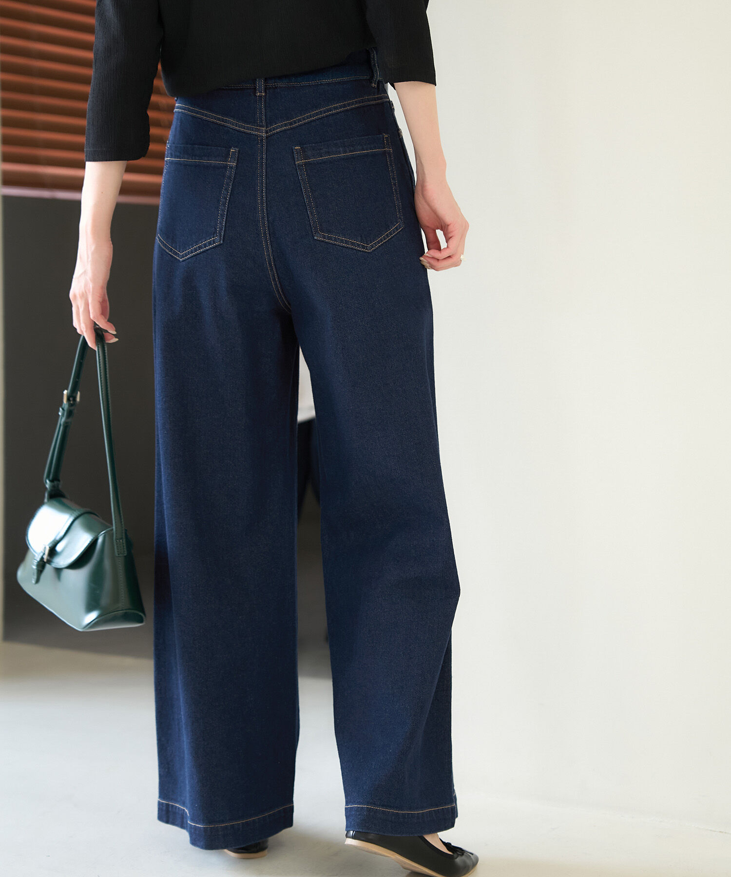 Rope&rsquo;Picnic「【ウエスト革命デニム】ウエストシェイプデニムワイドパンツ」|デニム|