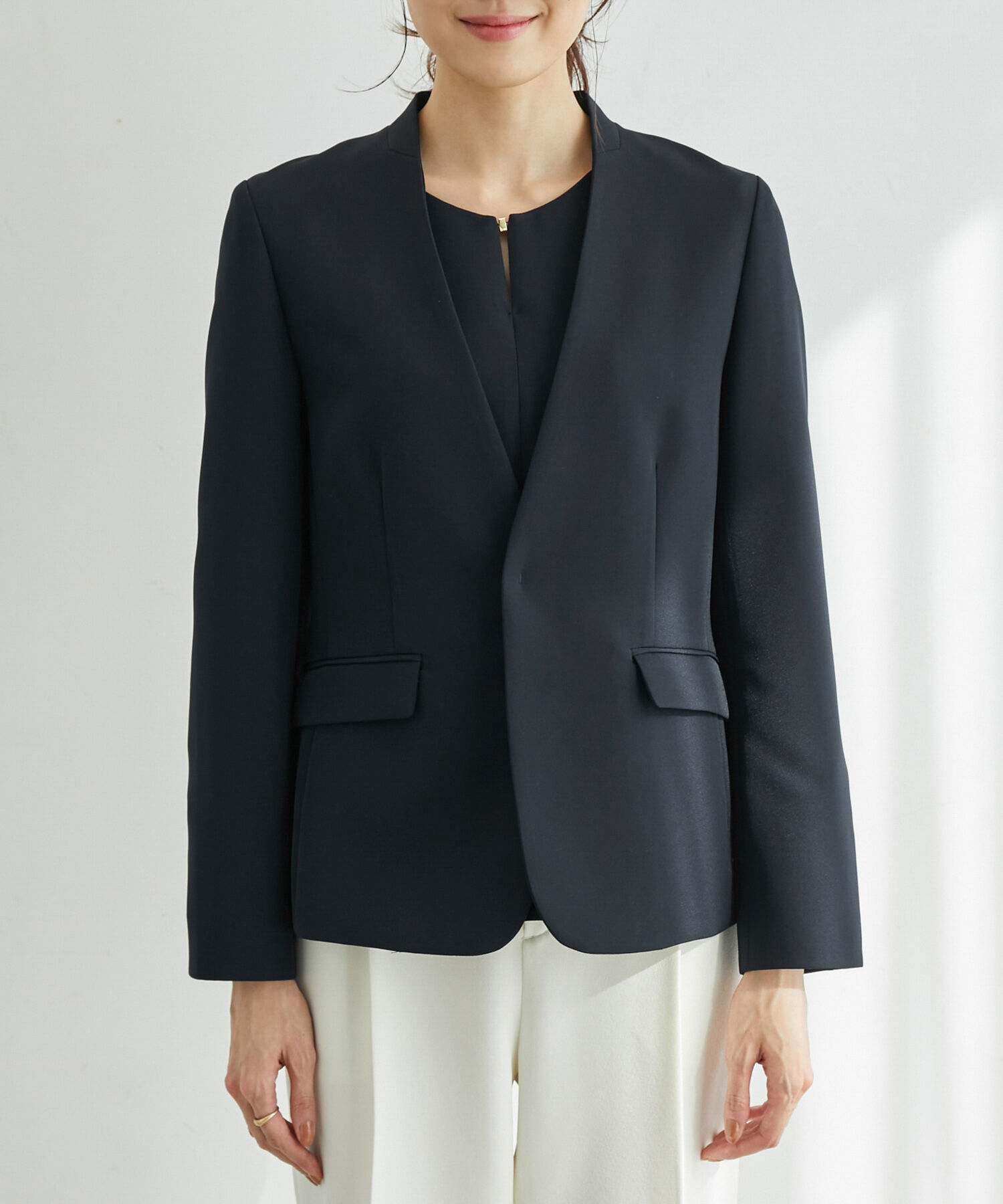 Rope&rsquo;Picnic「【一部店舗限定34-42サイズ】360&deg;ウルトラストレッチ/ノーラペルジャケット」|テーラードジャケット|