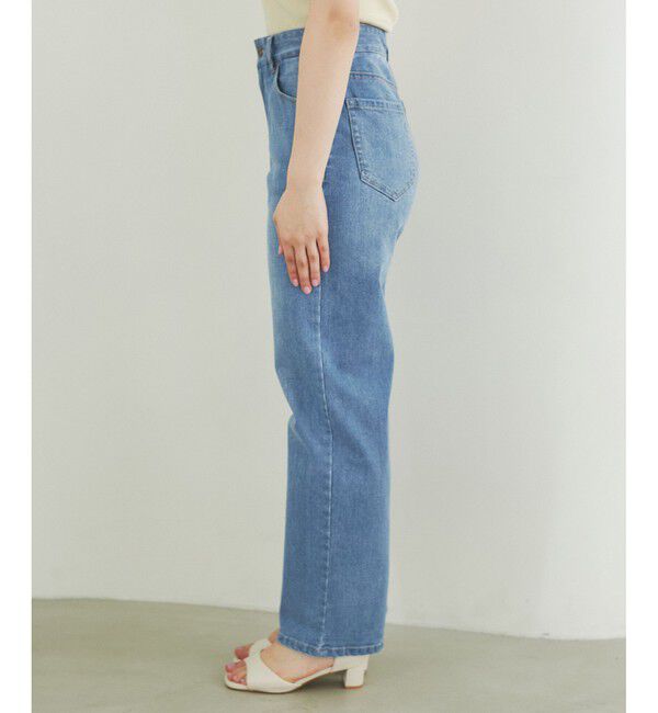 Rope&rsquo;Picnic「【ウエスト革命デニム】ウエストシェイプデニムストレートパンツ」|デニム|