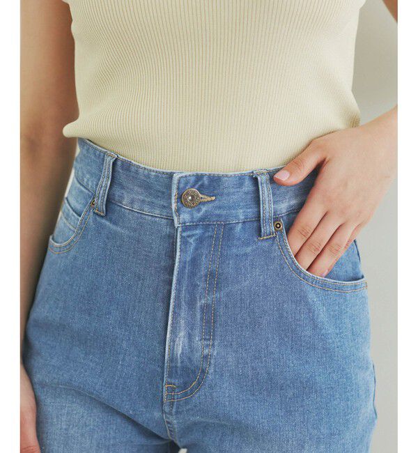 Rope&rsquo;Picnic「【ウエスト革命デニム】ウエストシェイプデニムストレートパンツ」|デニム|