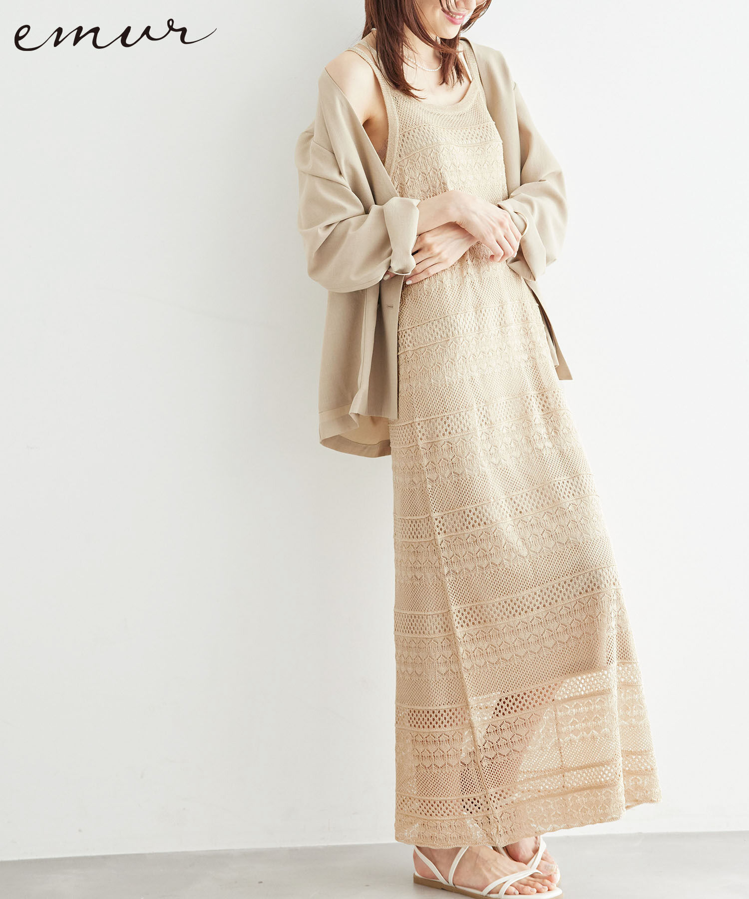 Rope&rsquo;Picnic「【emur/エミュール】シアーレースワンピース」|ワンピース|ベージュ系(28)