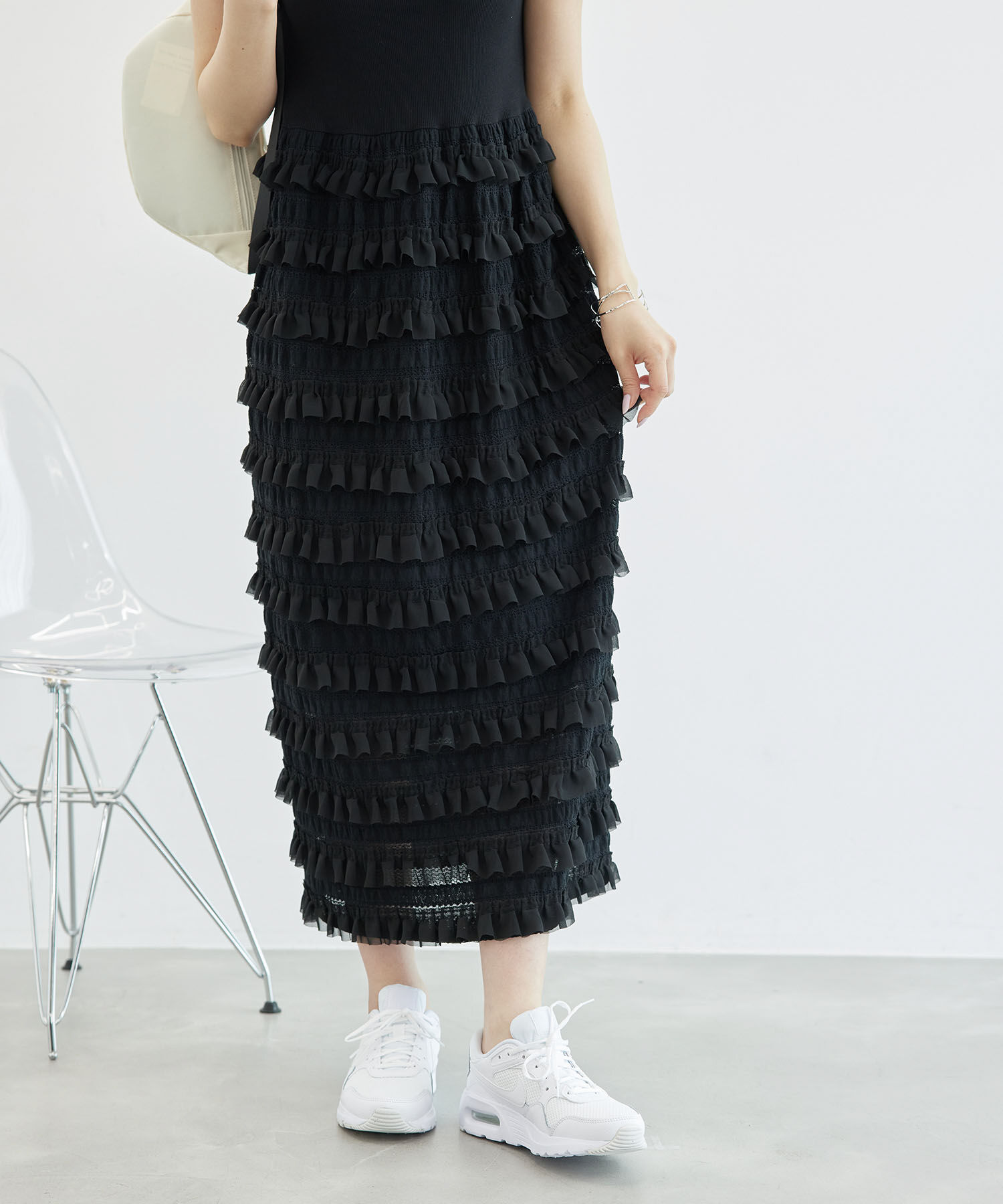 Rope&rsquo;Picnic「フリルティアードノースリーブワンピース」|ワンピース|