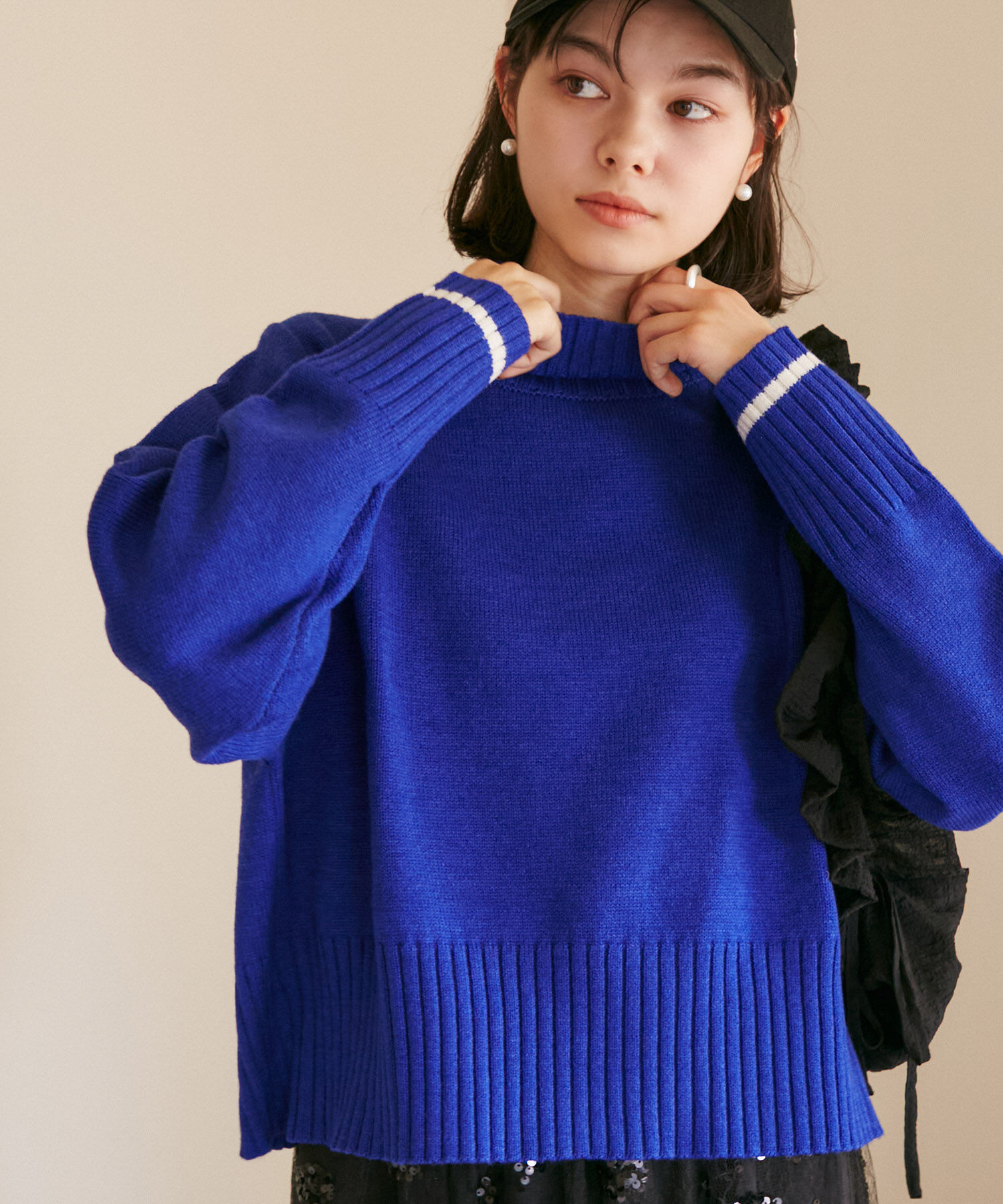 Rope&rsquo;Picnic「ハイネックラグランニットプルオーバー/帯電防止・洗濯機OK・新色追加」|ニット・セーター|