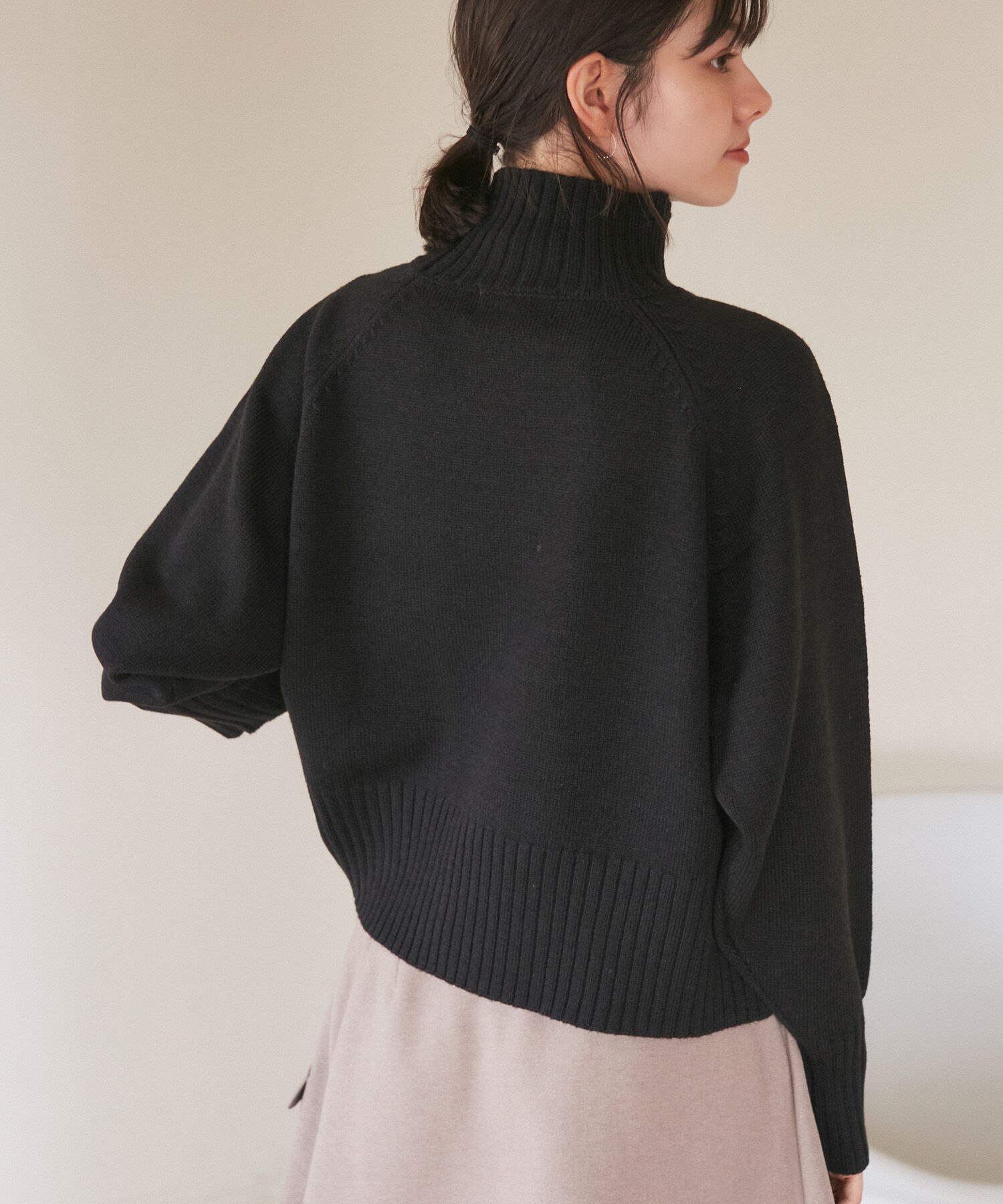 Rope&rsquo;Picnic「ハイネックラグランニットプルオーバー/帯電防止・洗濯機OK・新色追加」|ニット・セーター|